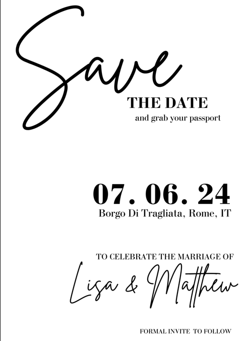 Save the date editable template